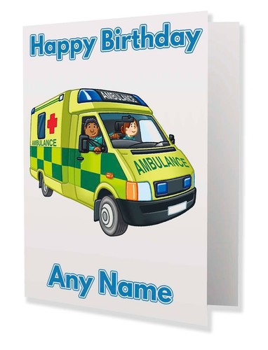 Personalised Ambulance Birthday Card - Daughter Son Best Friend Mum Dad Husband - Picture 2 of 7