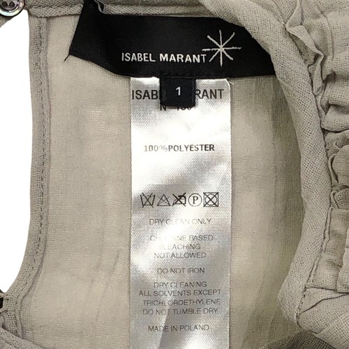 Isabel Marant Women's Ruffled Padded Shoulders Top Sleeveless Size 1 Small Gray - Picture 4 of 7