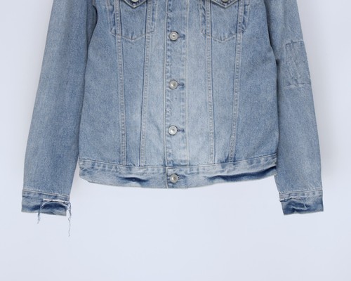 Mens ALLSAINTS Spitalfields Dustout Distressed Light Blue Denim Jacket Size M - Picture 4 of 21