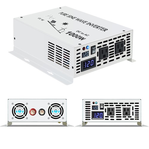 Pure Sine Wave Inverter 12V to 120V Power Converter 1000W 1500W Truck Motor Car - Picture 8 of 9