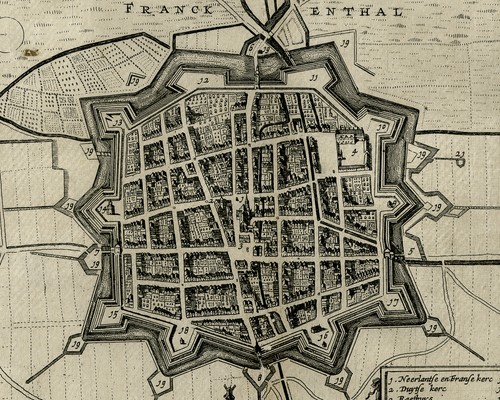 Antique Map-The city of Frankenthal-Rhineland in Germany-ca. 1645 - Picture 7 of 7