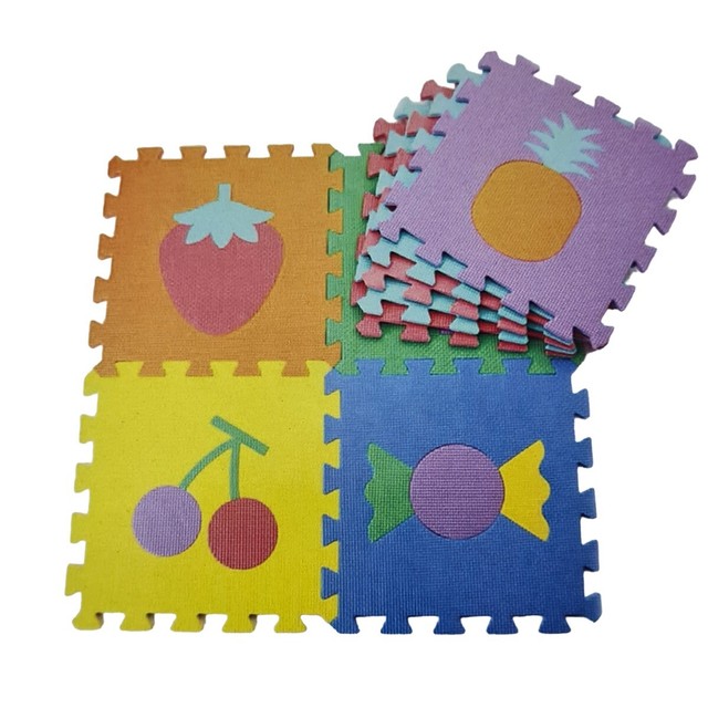 TAPPETINO TAPPETO PUZZLE FRUTTA COLORATO GIOCO BAMBINO 10PZ 29.5X29.CM GOMMA EVA TAPPETINO TAPPETO PUZZLE FRUTTA COLORATO GIOCO BAMBINO 10PZ 29.5X29.CM GOMMA EVA