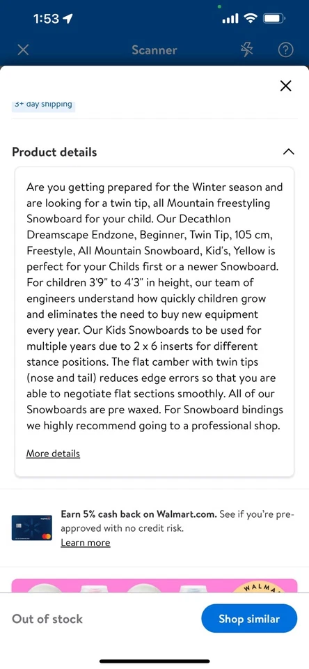 Dreamscape Endzone, Principiante, Doble Extremo, 105 cm, Freestyle, Snowboard, Niños Foto 4 de 4