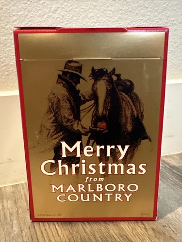 Rara scatola vuota sigarette Marlboro flip top confezione grande Buon Natale - Foto 3 di 5
