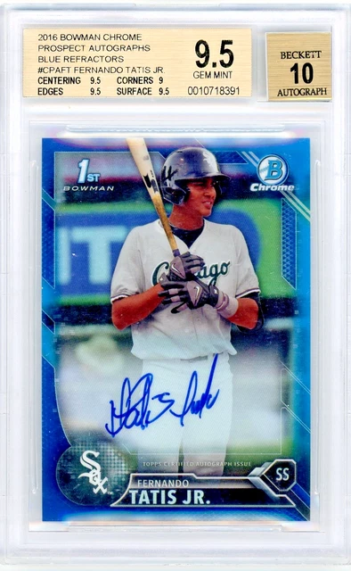 Fernando Tatis JR 2016 Bowman Chrome Blue Refractor 1st RC Auto /150 BGS 9.5 10