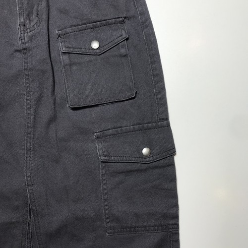 NWT Fashion Nova Denim Cargo Maxi Skirt Black Wash Denim Front Slit Womens XS - Picture 6 of 17