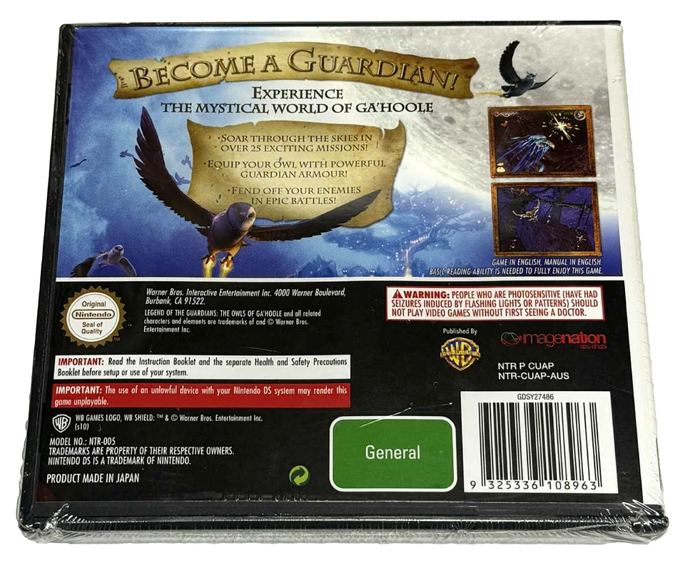 Legend of the Gaurdians The Owls of Ga'Hoole Nintendo DS 2DS 3DS Game *Sealed* - Image 2 of 3