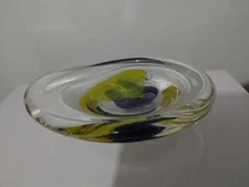 VINTAGE ART GLASS CENTERPIECE/ ASHTRAY 7"×2" - Q5