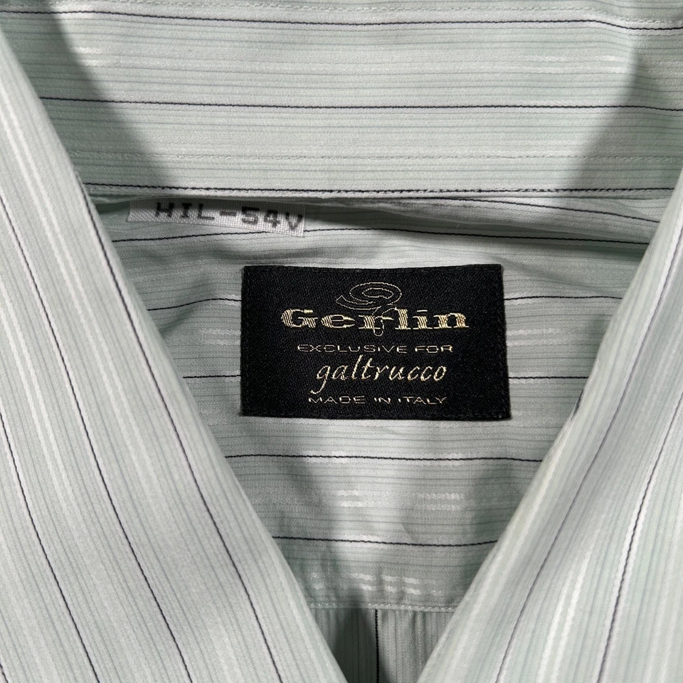 Camisa de vestir Gerlin para Galtrucco para hombre IV L/XL algodón a rayas puño francés traje Foto 3 de 4
