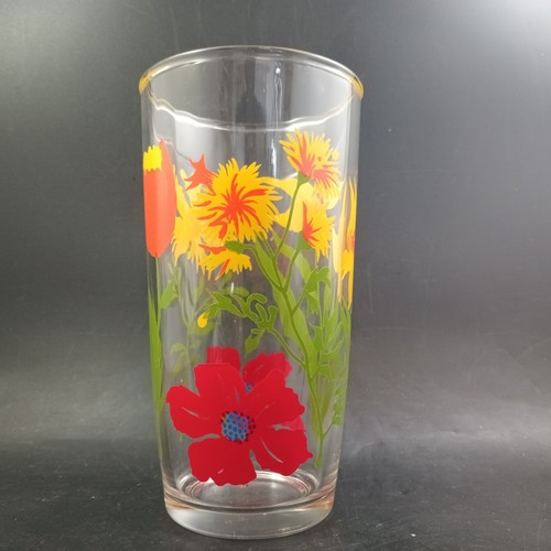 Libby Replacement Water 6" Highball Glass Vintage Poppy Tulip Daisy Daffodil - Picture 2 of 8