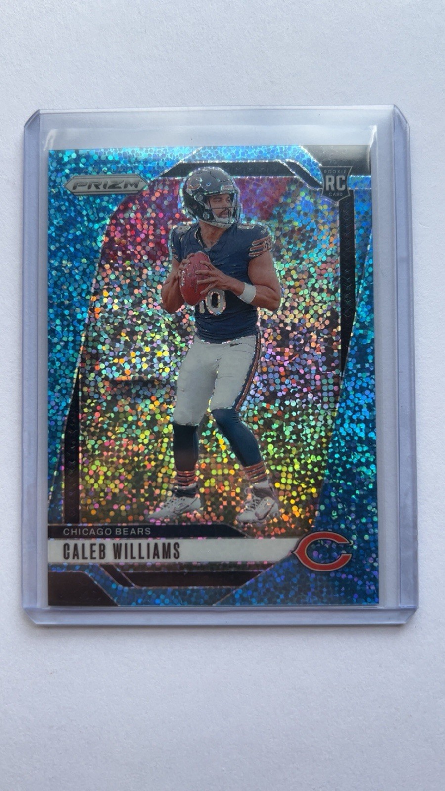 2024 Panini Prizm Rookies Caleb Williams #301 Blue Sparkle Prizm 07/96 RC