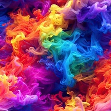 Rainbow Colored Smoke - 18"x46" Hydrographic Film Hydro Dipping