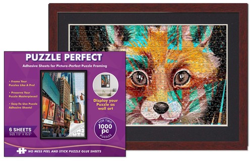 Braun Holz Puzzle Rahmen Kit - Klebe Blätter, schwarz matt, UV Acryl - 20 Größen