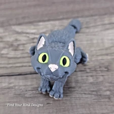 Mini Cat 3D Articulated Flexi Fidget Toy- Stocking Stuffer Gift- Desk Pet 4"