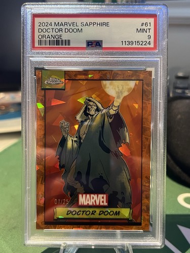 2024 Marvel Sapphire Doctor Doom /25 Orange PSA Mint 9 #61