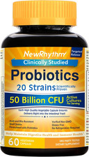 Probiotics 50 Billion CFU 20 Strains, 60 Veggie Capsules, Targeted Release Techn