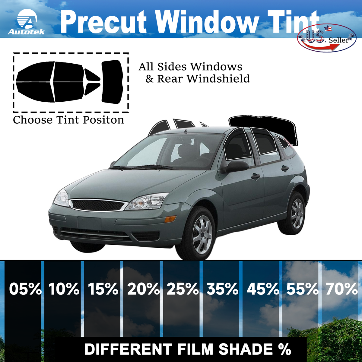 film style tint 18マジェスタ 5% Window Privacy Film PreCut Window Tint 2Ply For 2000-2007 Ford