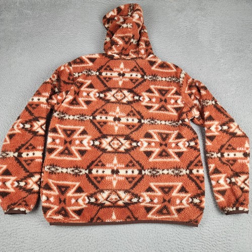 Ariat Sweater Womens Large Brown Aztec Geometric Pullover Hoodie Western Sherpa - Afbeelding 8 van 8