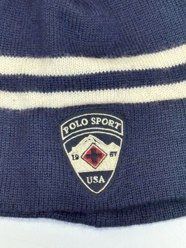De colección Polo Sport EE. UU. Tejido Gorro Gorro con Borlas - Ralph Lauren 1967 Cresta - Imagen 3 de 6