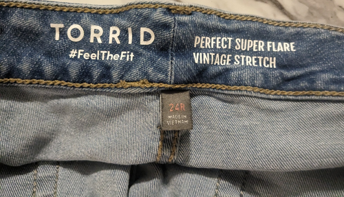 Torrid Perfect Super Flare Vintage Stretch Women's 24R Jeans Feel The Fit - Picture 10 of 15