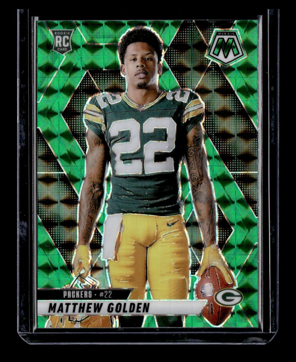 2025 Panini Mosaic #285 Matthew Golden Green Prizm Rookie Variation