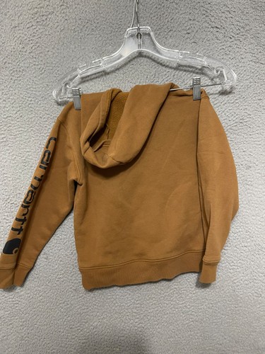 Carhartt Hoodie Boys Size Small 8-10 Brown Sweater Kids Pull over - Picture 3 of 5