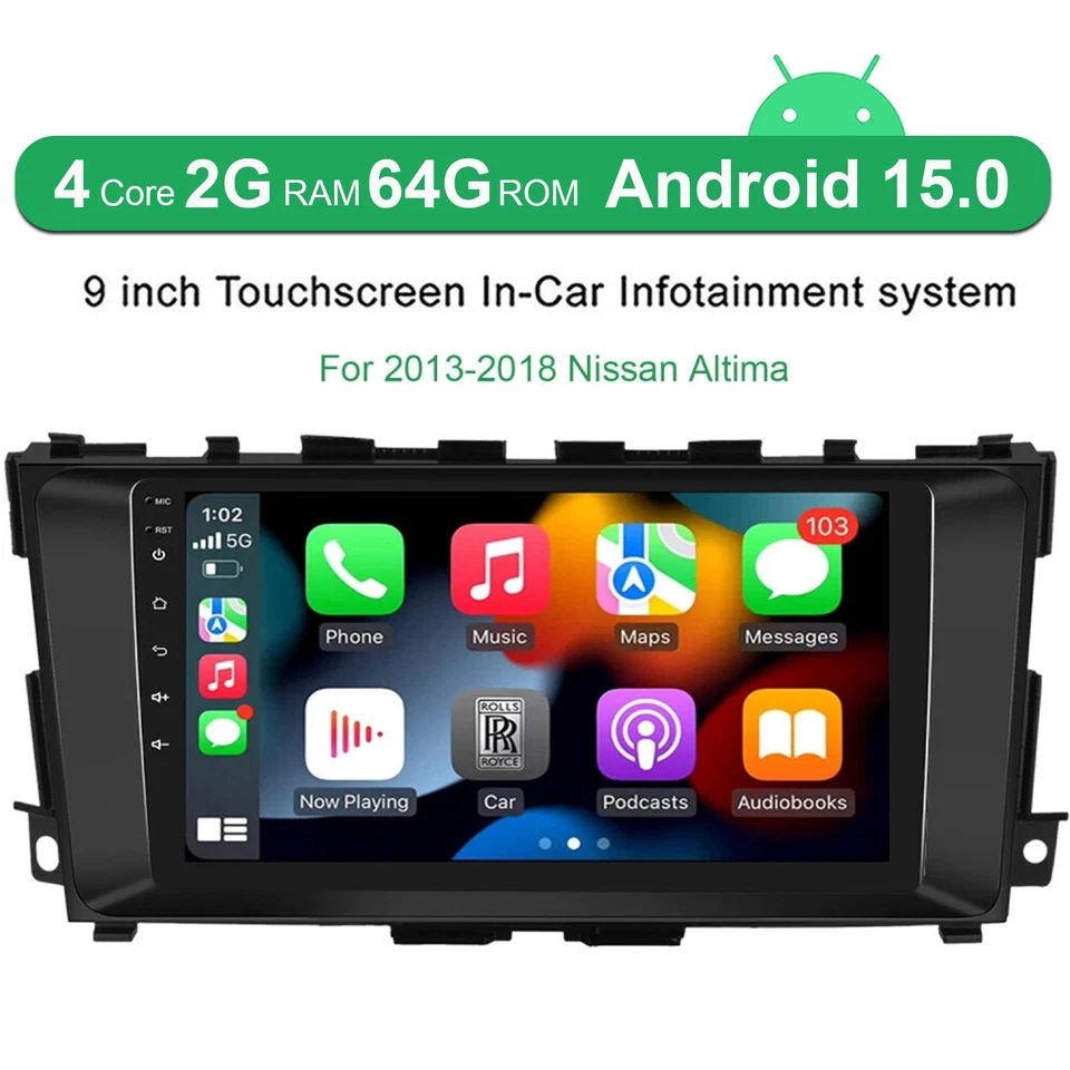 For 2015 2016 2017 Nissan Altima Radio GPS Stereo Apple CarPlay & Android Auto - Image 3 of 4