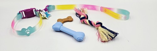 American Girl Rainbow Collar & Leash + Toy Accessories - Truly Me Pet Dog Set - Picture 4 of 6