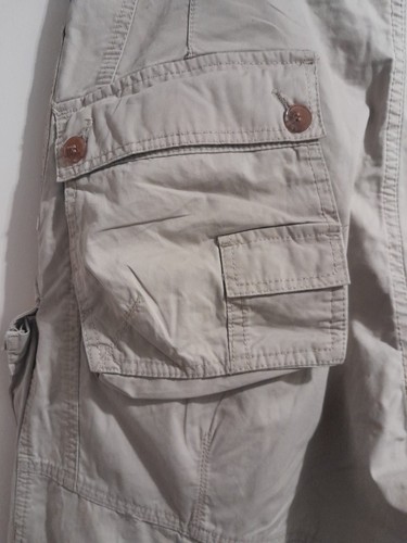 FRENCH CONNECTION MENS W34 BEIGE KNEE LENGTH BUTTON FLY COTTON CARGO SHORTS - Picture 10 of 12