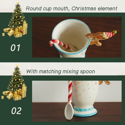 Tazas de pan de jengibre para hombre tazas de cerámica personalizadas para té y café - único ging... - Imagen 5 de 6