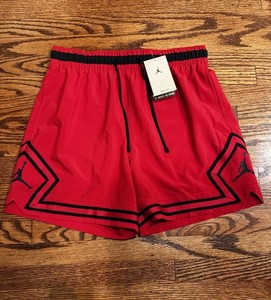 Nike Air Jordan Dri-Fit Woven Diamond Shorts Red Black Mens Small 5" FQ2989