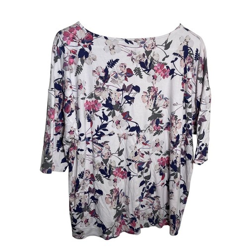 J Jill Blouse Women's Medium Round Neck 3/4 Sleeve Boho Casual Top Shirt - Picture 5 of 9