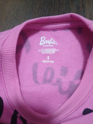 Barbie Girls Pink Sweatshirt Size 8 - Picture 3 of 3