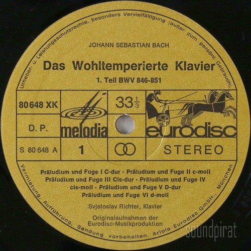 SVIATOSLAV RICHTER BACH WELL TEMPERED PIANO 1/ 2 EURODISC STEREO 6LP BOX SETS NM - Picture 6 of 10