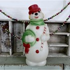 Vintage Snowman Tabletop Blow Mold Christmas Blowmold Plastic Empire 13" 1968