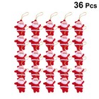 36 Pcs Hanging Christmas Plastic Santa Claus Pendant Decoration Props