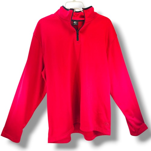 Vintage Rot Starter 1/4 Zip Pullover Fleecejacke Sweater Herren XL 46-48  - Bild 1 von 13