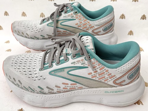 Brooks Glycerin 2.0 Damen-Laufschuhe grau/grün/orange WEITE 8 - Bild 3 von 9