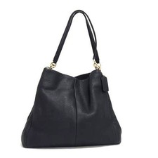 COACH Phoebe Shoulder Bag F35723 Dark Navy Pebbled Leather Women's