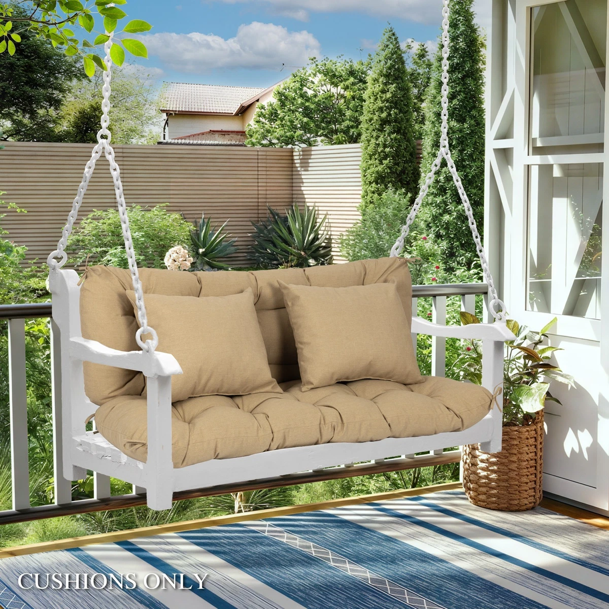 Seat Cushions Outdoor Patio Swing Replacement Cushions Replacement Cushions  For Swing, Waterproof Porch Swing Cushion, Patio Bench Replacement Cushion Outdoor Patio Swing Chair Cushion