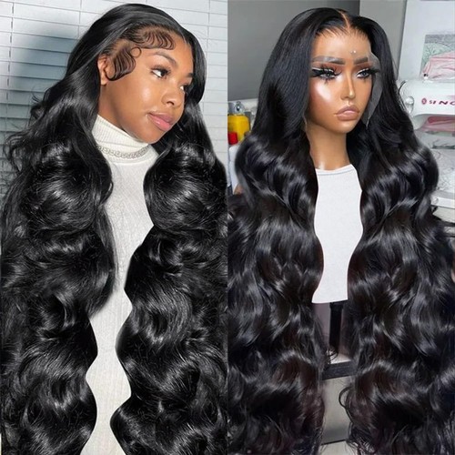 Real 13x6 Lace Front Human Hair Wigs Pre Plucked With Baby Hair 250% Density ...
