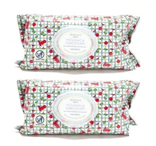 BEEKMAN 1802 PURE GOAT MILK FACIAL CLEANSING WIPES Pistachio Dark Cherry 100 x 2