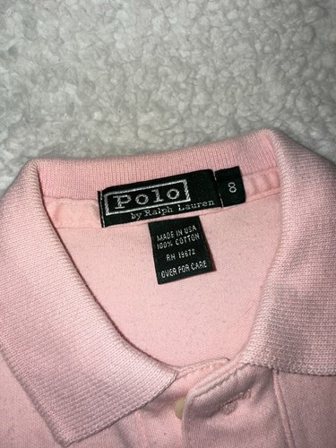 Vintage Polo Ralph Lauren Shirt Size 8 Solid Pink Short Sleeve - Picture 2 of 4