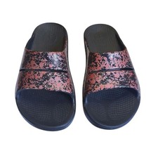 OOFOS OOahh Limited Women's Recovery Slide EU Size 39 US 8.5 - 9 Orange Black