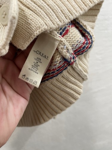 The Great Mini Collar Cardigan Cream Floral Fairisle Size 2 Medium - Picture 4 of 5