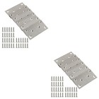 Set of 2 Metal Corner Brackets Stainless Steel Flat Bottom Plate Joint
