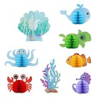 8pcs Ocean Theme Party Supplies Sea Creature Decor Sea Animals Honeycomb Decor