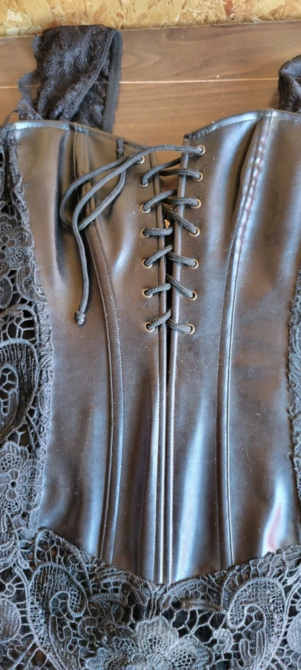 Lencería Bustier con cordones modelador corsé Dream Girls sexy detalle de encaje quimise 40 Foto 3 de 4