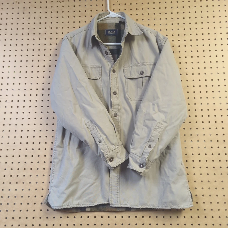 G.H. Bass & Co. 法兰绒衬里帆布夹克衬衫夹克男式中号 M Barn — 第 2/4 张图片