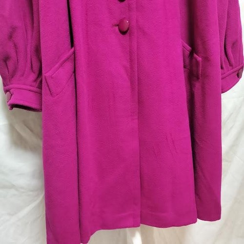 USED CHRISTIAN DIOR WOOL LONG COAT IN PINK/PURPLE GOOD - Picture 3 of 11